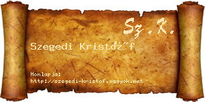 Szegedi Kristóf névjegykártya