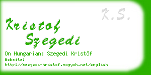 kristof szegedi business card